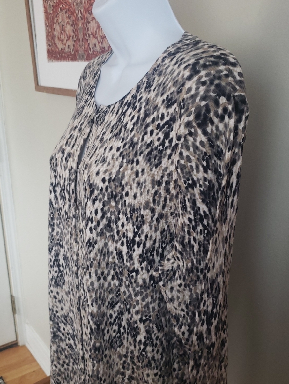 Merona Neutral Animal-Print Sweater Long Sleeve Top Size 1
